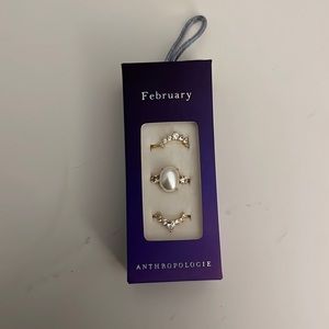Anthropologie Jewelry | February Birthstone Ring Stack